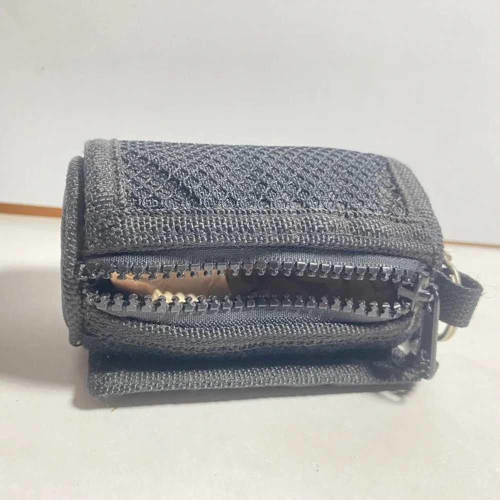 Sideout Black Roll\-Up Wallet Zipper Pocket Key Ring Compact Fabric Organizer